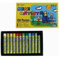 Boite 12 pastels huile Ø8 mm longueur 59 mm junior - Mungyo