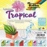 Poch 50 feuilles à plier 80g 15x15cm tropical - Folia