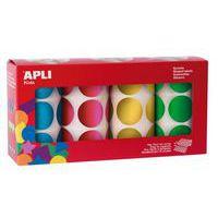 Ensemble 4 rouleaux de gommettes rondes Ø 33 mm - Apli Kids