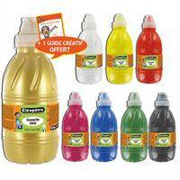 Assortiment 8 flacons 500 ml gouache mate translucide - Cleopatre