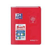 OXFORD Cahier EasyBook 17x22cm Grands Carreaux Seyès 96 Pages Agrafées Couverture Polypro Rouge - Image principale