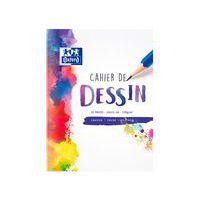 OXFORD Cahier Dessin 24x32cm Réglure Unie Blanche 32 Pages Agrafées Couverture Polypro Colorée - Image principale