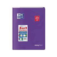 OXFORD Cahier EasyBook 24x32cm Grands Carreaux Seyès 96 Pages Agrafées Couverture Polypro Violet - Image principale