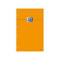Bloc-notes 160 pages A4+ ligné 8mm margé perforé orange - Oxford