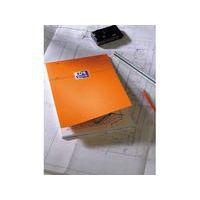 Bloc-notes 160 pages A4 uni agrafé tête couverture orange - Oxford