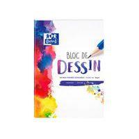 Bloc-notes dessin A4 Oxford Réglure Unie Blanche 100 Pages Collé Côté Couverture Colorée - Image principale