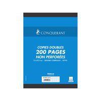 CONQUERANT Copies Doubles Non Perforées A4 Grands Carreaux Seyès 200 Pages Sous Film Blanches - Image principale
