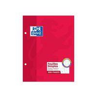 Etui 100 feuilles simples 17x22 cm perforées seyès blanc - Oxford