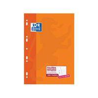 Etui orange 100 feuilles simples A4 5x5 margé perforées blanc - Oxford