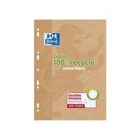 Etui beige 100 feuilles simples A4 seyès perforées blanc - Oxford