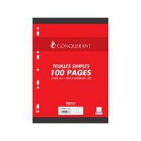 CONQUERANT Feuilles Simples A4 Petits Carreaux 5mm 100 Pages Sous Film Blanches - Image principale