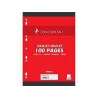 50 feuilles simples A4 80g blanc 5x5 sous film - Conquérant