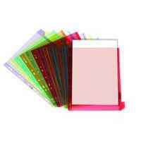 Sachet 12 pochettes plastique perforées A4 xl onglets colorés - Oxford