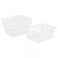 Lot de 5 paniers plastique blanc - Nathan