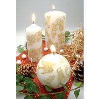Bougie blanche à décorer cylindrique thumbnail image 2