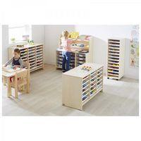 Meuble bas 24 plateaux blancs - Teinte Bouleau thumbnail image 2
