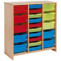 Meuble haut 20 bacs multicolores hêtre MobiNathan - Image 2