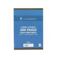 CONQUERANT Copies Doubles Non Perforées A4 Grands Carreaux Seyès 200 Pages Sous Film Blanches thumbnail image 2