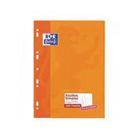 OXFORD Feuilles Simples A4 Petits Carreaux 5mm Margés 200 Pages Etui Carte Orange - Image 2