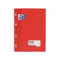 OXFORD Feuilles Simples A4 Grands Carreaux Seyès 200 Pages Etui Carte Rouge Coloris Assortis thumbnail image 2