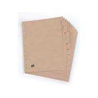 OXFORD Intercalaires Neutres Touareg A4 12 Positions Carte Recyclée Epaisseur 265g Beige Naturel thumbnail image 2