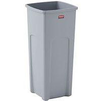 Poubelle carrée en plastique - 87 litres - grise - Image principale