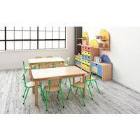 Table Classik trapézoïdale réglable T0 à T3 - piètement bois hêtre - Image 3