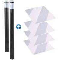 Kit piétons - poteaux lumineux gris et dalles gris/blanc - Image principale