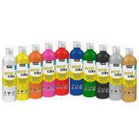 Assortiment 10 flacons 500 ml gouache acrylique Acryl'color - Pébéo