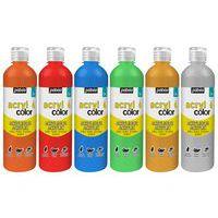 Assortiment 6 flacons 500 ml Acryl'Color Pebeo peinture pailletée - Image principale