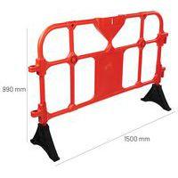Barrière plastique avec pieds - 1500mm rouge - Image 3