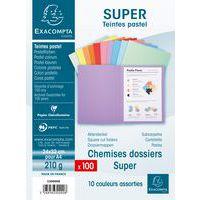 Paquet de 100 chemises dossier 210 g, peau, 24x32 cm couleurs assorties thumbnail image 2
