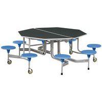 Table mobile Octogonale Solution 8 sièges L156cm T3 gris/bleu ciel - Image principale