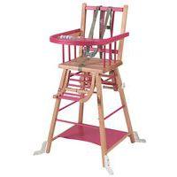 Chaise haute traditionnelle MARCEL transformable Hybride Fuschia - Image principale