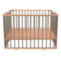 Parc pliant carré GABY (plancher réglable et roulettes) Hybride Gris - Image 3