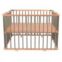 Parc pliant carré GABY (plancher réglable et roulettes) Hybride Gris - Image 2