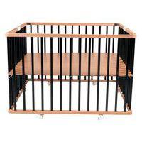 Parc pliant carré GABY (plancher réglable et roulettes) Hybride Noir - Image 2