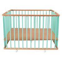 Parc pliant carré GABY (plancher réglable et roulettes) Hybride Vert Mint thumbnail image 2