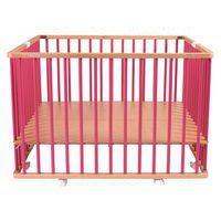 Parc pliant carré GABY (plancher réglable et roulettes) Hybride Fuschia - Image 2
