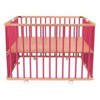 Parc pliant carré GABY (plancher réglable et roulettes) Hybride Fuschia - Image 3