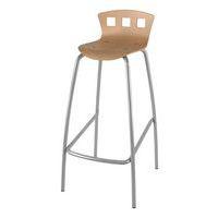 Tabouret 4 pieds hauteur 80 cm coque Caro bois naturel - gris 9006 - Image principale