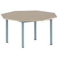 Table Carélie octogonale Ø 120 cm mobile 4 pieds stratifié Mobidecor - Image principale