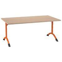 Table Sara rectangulaire 140 x 80 cm fixe dégagement latéral stratifié - Image 2