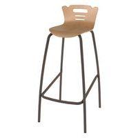 Tabouret 4 pieds hauteur 80 cm coque Coraly bois naturel Mobidecor thumbnail image 3