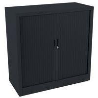 Armoire basse à rideaux en kit - Largeur 100 cm, Structure coloris : Anthracite - Image 3