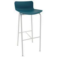 Tabouret haut Popp coque turquoise - piètement blanc - Image principale