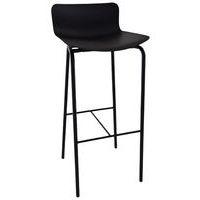 Tabouret haut Popp coque noire - piètement noir - Image principale