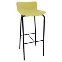 Tabouret haut Popp coque citron - piètement noir - Image principale