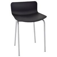 Tabouret bas Popp coque noire - piètement gris - Image principale