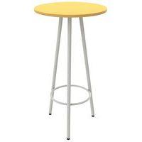 Mange debout Ø 60 cm hauteur 110 cm stratifié jaune/alu 9006 - Image principale